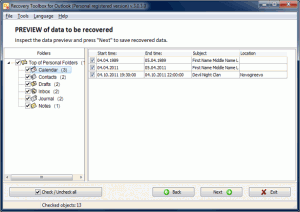 Recovery ToolBox for Outlook 3.1 - náhled