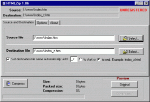HTMLZip 1.5a2 - náhled
