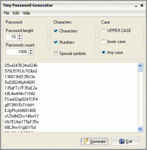Tiny Password Generator 1.0 - náhled
