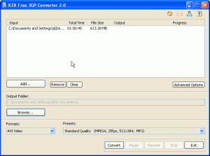 X2X Free 3GP Converter 2.0 - náhled