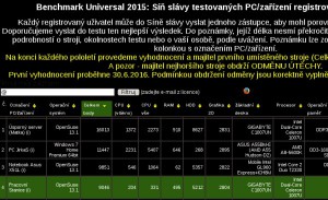 Benchmark Universal - náhled