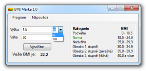 BMI Měrka 1.0 - náhled