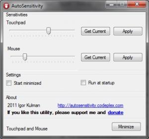 AutoSensitivity 1.4 - náhled