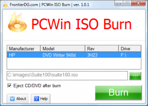 PCWin ISO Burn 1.1.0 - náhled