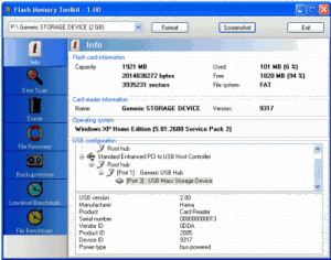 Flash Memory Toolkit 2.0.1 - náhled