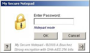 My Secure Notepad 1.0 - náhled