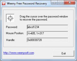 Weeny Free Password Recovery 1.0 - náhled