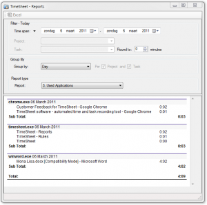 TimeSheet 1.4.9 - náhled
