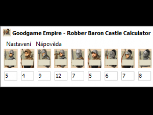 Goodgame Empire - Robber Baron Castle Calculator 1.0 - náhled