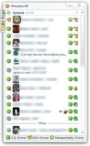 Seznam kontaktů - náhled