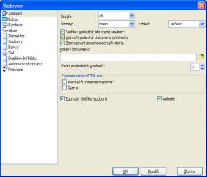 Nastavení - náhled