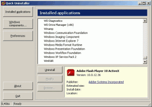 Quick Uninstaller Release 4 - náhled