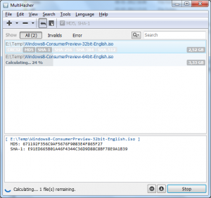 MultiHasher Portable 2.7 - náhled
