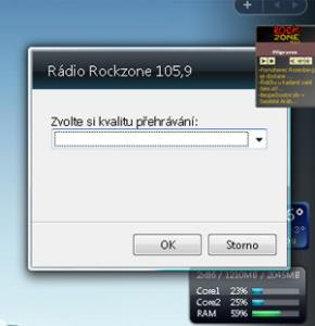 Vista Gadget - Rádio RockZone - náhled