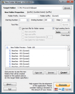 New Folder Wizard 2.0.808 - náhled