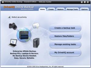 DriveHQ Online Backup 4.5 - náhled