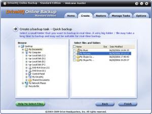 DriveHQ Online Backup 4.5 - náhled