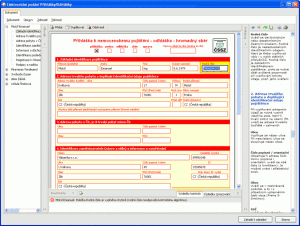 Vyplňování formuláře - náhled
