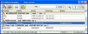 Evidence kontaktů - náhled