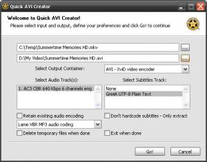 Quick AVI Creator 3.05.16.2010 - náhled