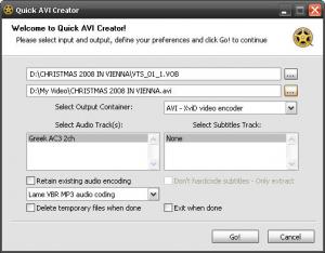 Quick AVI Creator 3.05.16.2010 - náhled