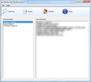 Weeny Free Key Recovery 1.0 - náhled