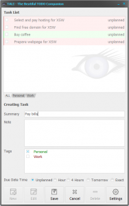 TALI 0.9.2.0 - náhled