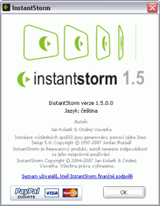 O aplikaci InstantStorm - náhled