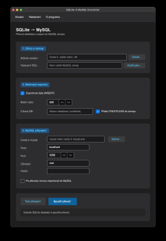 SQLite2MySQL - náhled