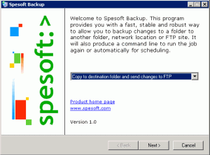 Spesoft Backup 1.00 - náhled