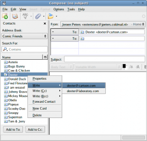 Contacts Sidebar - náhled