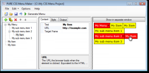 PURE CSS Menu Maker 1.12 - náhled