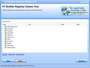 PC Brother Registry Cleaner Free 1.5.1.52 - náhled