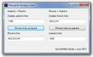 Převodník římských čísel 1.0 - náhled