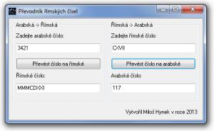 Převodník římských čísel 1.0 - náhled