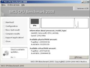 MCS CPU Benchmark 2008 6.30 - náhled