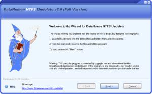 DataNumen NTFS Undelete 2.0 - náhled