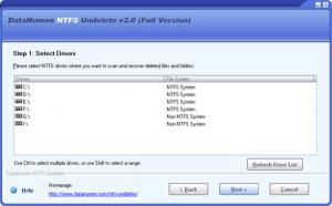 DataNumen NTFS Undelete 2.0 - náhled