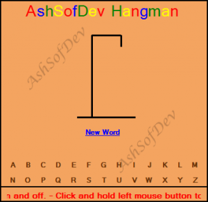 AshSofDev Hangman 1.0 - náhled