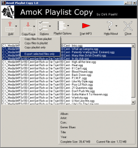 AmoK Playlist Copy 2.04 - náhled