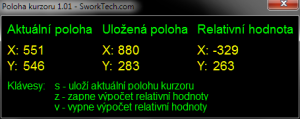 Zjištění polohy kurzoru 1.01 - náhled
