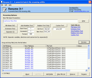 Rename It 1.2 - náhled