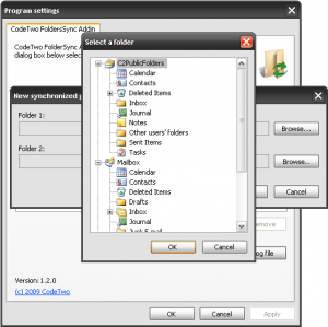 Code Two FolderSync Addin 1.4.2.0 - náhled