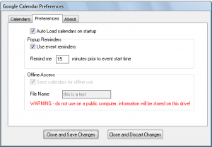 Google Calendar Client 1.8 - náhled