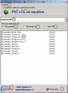 Poštovní směrovací čísla 1.1.1 - náhled