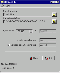 JR Split File 2.1 - náhled