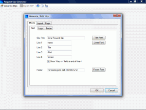 Request Slip Generator 1.1 - náhled
