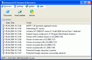 Advanced Internet Explorer Password Recovery 1.20 - náhled