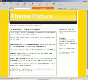 Namu6 Website Editor 2.4 - náhled