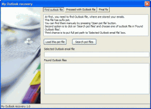 My Outlook Recovery 1.01 - náhled